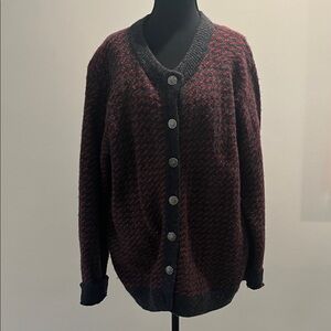 L.L. Bean Women's Large Red and Black Knit Sweater